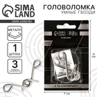 Головоломка металлическая «Игры разума. Умные гвозди» №2, на блистере - Фото 1