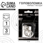 Головоломка металлическая «Игры разума. Умные гвозди» №3, на блистере - Фото 1