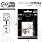 Головоломка металлическая «Игры разума. Умные гвозди» №4, на блистере - Фото 1