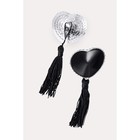 Пэстис в форме сердец Erolanta Lingerie Collection, с кисточками, цвет серебристо-чёрный - Фото 2