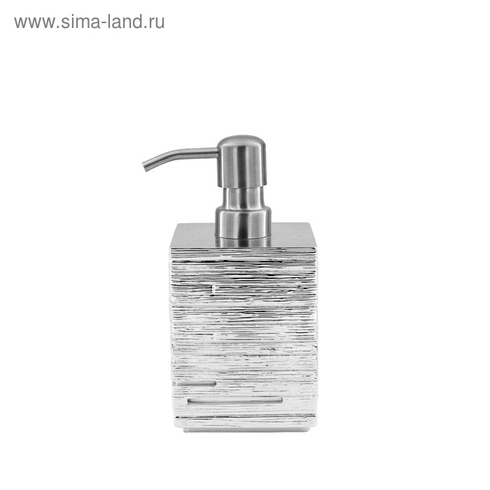 Дозатор для жидкого мыла Brick Silver, серебряный - Фото 1