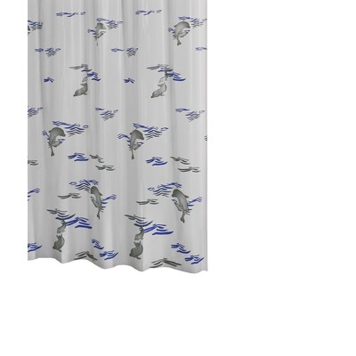 Штора для ванных комнат Delphin, цвет синий/голубой, 180х200 см