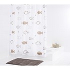 Штора для ванных комнат Fishes, цвет бежевый/коричневый, 180x200 см - Фото 1