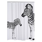 Штора для ванных комнат Zebra, цвет белый/черный, 180х200 см - Фото 2