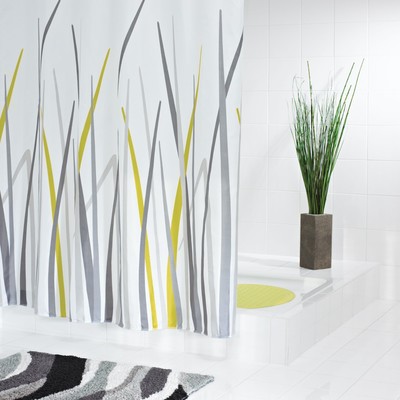 Штора для ванных комнат Gras, цвет серый/серебряный, 180x200 см