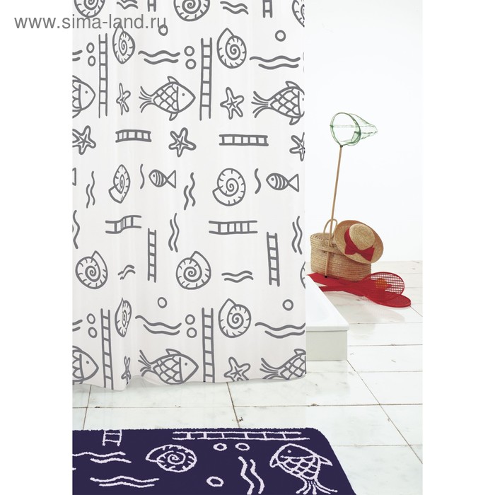 Штора для ванных комнат Neptun, цвет серый/серебряный, 240x180 см - Фото 1