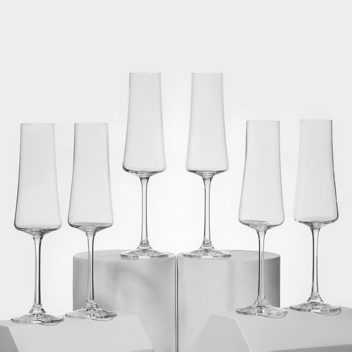 Набор бокалов для шампанского «Экстра», 210 мл, 6 шт - фото 1908458439