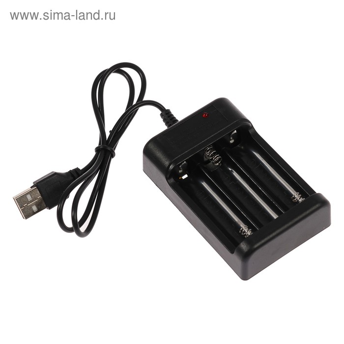 Зарядное устройство для трех аккумуляторов АА UC-25, USB, ток заряда 250 мА, чёрное - Фото 1