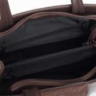 Сумка женская, 2 отдела на молнии, наружный карман, длинный ремень, цвет коричневый - Фото 3