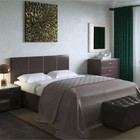 Кровать «Атриум» без ПМ, 140×200 см, экокожа, цвет горький шоколад - Фото 1