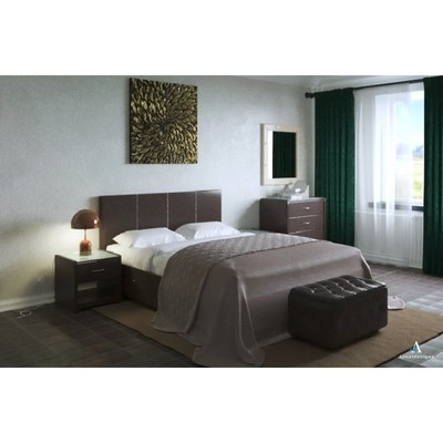 Кровать «Атриум» без ПМ, 1400×2000 мм, встроенное основание, цвет шоколад