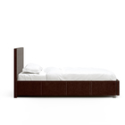 Кровать «Атриум» без ПМ, 140×200 см, экокожа, цвет горький шоколад - Фото 5