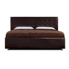 Кровать «Космопорт» с ПМ, 160×200 см, экокожа, цвет горький шоколад - Фото 5