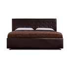 Кровать «Космопорт» без ПМ, 140×200 см, экокожа, цвет горький шоколад - Фото 4