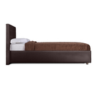 Кровать «Космопорт» с ПМ, 140×200 см, экокожа, цвет горький шоколад - Фото 4