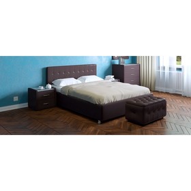 Кровать «Космопорт» без ПМ, 160×200 см, встроенное основание, цвет шоколад