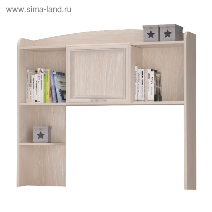 Полка надставка ВЕРОНА 1184х234х1076 Дуб атл/рамка МДФ дуб атл с патиной - Фото 1