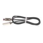 Кабель Awei, micro USB, 2.1 A, 1 м, текстильная оплетка, черно-серый - Фото 2