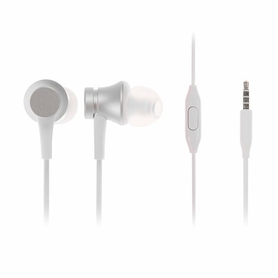 Наушники Xiaomi Mi In-Ear Basic ZBW4355TY, вакуумные, микрофон, 93дБ, 3.5мм,1.25м,серебряные