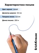 Стираемая ручка ErichKrause R=301 Magic Gel, гелевая, узел 0.5 мм, синяя - Фото 3