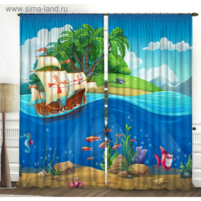 Комплект штор Немо 147х267 +/-3см 2 шт,габардин, п/э - Фото 1