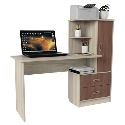 Стол компьютерный «Альянс 9», 1450×520×1250 мм, цвет ясень шимо светлый/тёмный