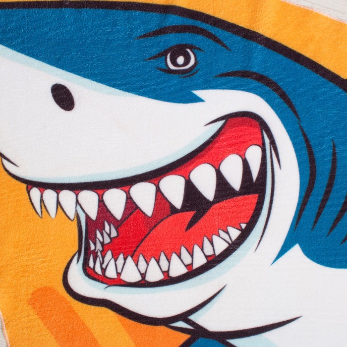 Полотенце пляжное «Акула», 130 × 150 см, 100 % п/э - фото 1877500839