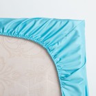 Простыня на резинке «Этель» 140×200×25 см, цвет голубой, 100% хлопок, мако-сатин, 125 г/м² - Фото 3