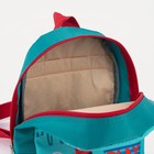 Рюкзак детский на молнии, светоотражающая полоса, цвет бирюзовый - Фото 6