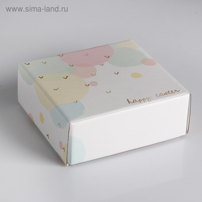 Коробка сборная крышка-дно без окна, "Шарики-счастье", 14,5 х 14,5 х 6 см