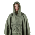 Плащ-дождевик с карманом, взрослый, водоотталкивающий, хаки, длина 100 см - фото 9725284