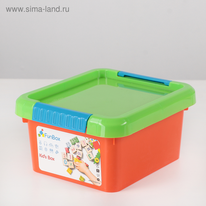 Контейнер для хранения с крышкой Kid's Box, 2 л, 19,5×17×10 см, цвет МИКС - Фото 1