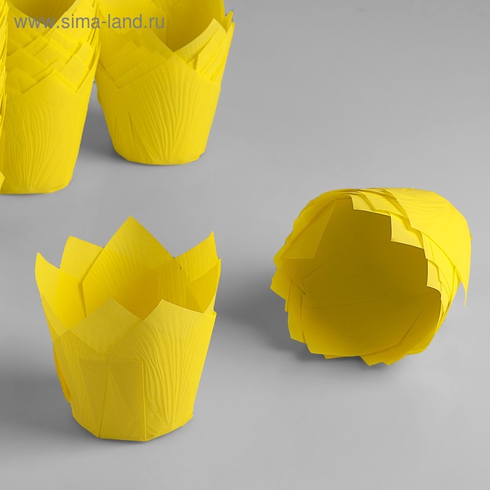 Форма для выпечки "Тюльпан", желтый, 5,8 х 8,5 см - Фото 1