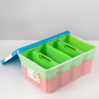Контейнер для хранения с крышкой Kid's Box, 10 л, 37×25×16 см, 12 вставок, 2 лотка, цвет МИКС - Фото 4
