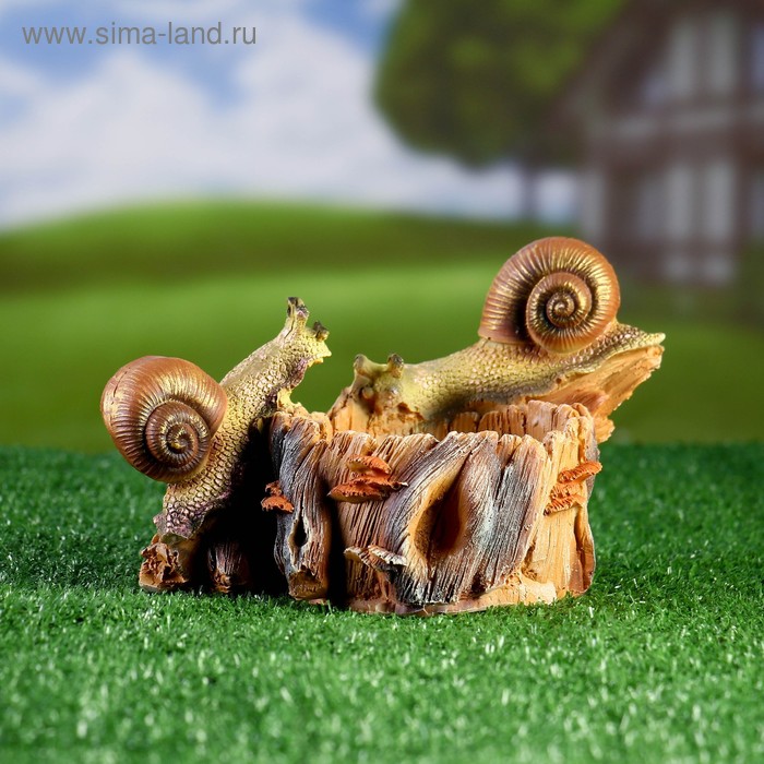 Садовая фигура - кормушка из полистоуна «Улитки», 24×15×14 см - Фото 1