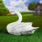 Садовая фигура из полистоуна «Лебедь плывёт», 46×26 см - Фото 3
