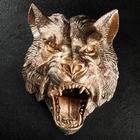 Подвесной декор "Голова волка" бронза 38х30х28см - фото 320348438