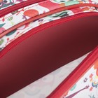 Косметичка дорожная, 2 отдела на молниях, с ручкой, цвет белый/красный - Фото 3