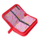 Пенал 2 отделения на молнии "Пайетки двухцветные", красно-черные - Фото 3