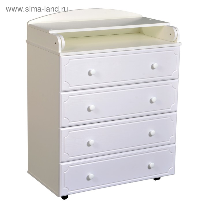 Комод пеленальный Victoria 804 МДФ с шариковыми направляющими, цвет белый