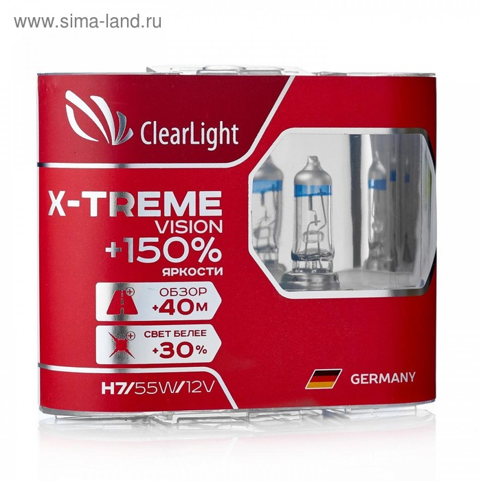 

Лампа автомобильная, H7 Clearlight X-treme Vision +150% Light, набор 2 шт