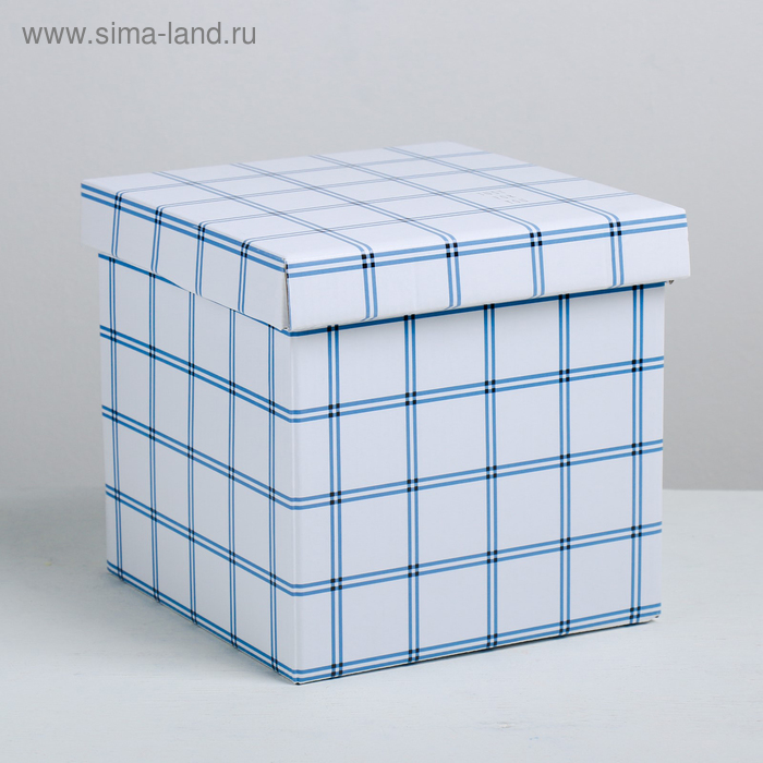 Складная коробка «Стильная клетка», 18.5 × 18.5 × 18.5 см - Фото 1