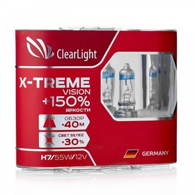 Лампа автомобильная, HВ3 Clearlight X-treme Vision +150% Light, набор 2 шт