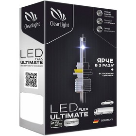 Лампа светодиодная, Clearlight Flex, H4 3000 lm, набор 2 шт