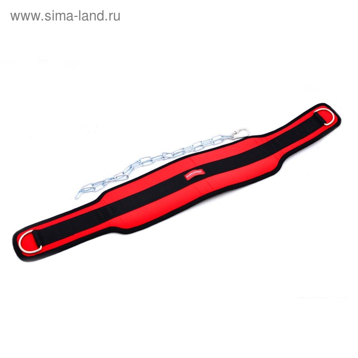 Пояс с цепью нейлоновый 100 см, цвет красный - Фото 1