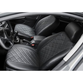 

Авточехлы RIVAL "Ромб", Lada Priora, 2014-2018, эко-кожа, черные, SC.6003.2