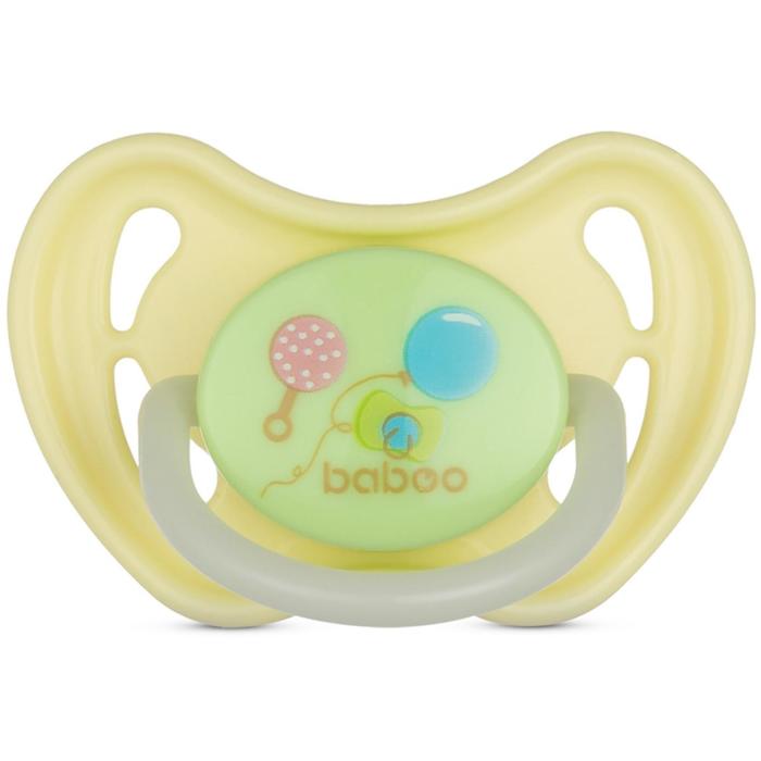 Пустышка BABOO круглая ночная, Baby Shower, от 0 месяцев - Фото 1