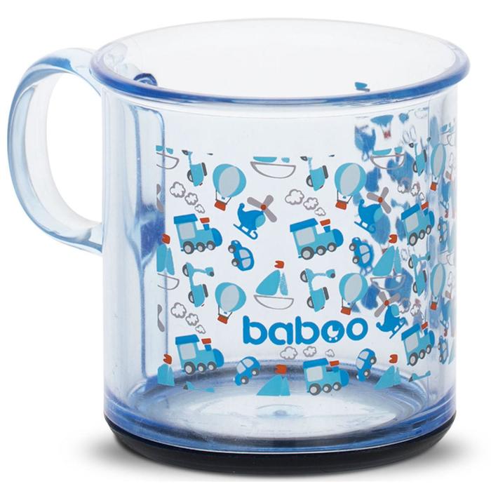 Чашка BABOO 170 мл, с антискользящим дном Transport, от 12 месяцев - Фото 1