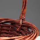 Корзина плетёная для хранения, ива, круглая, коричневая, с ручкой, набор 3 шт. - Фото 5