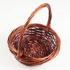 Корзина плетёная для хранения, ива, круглая, коричневая, с ручкой, набор 3 шт. - Фото 6